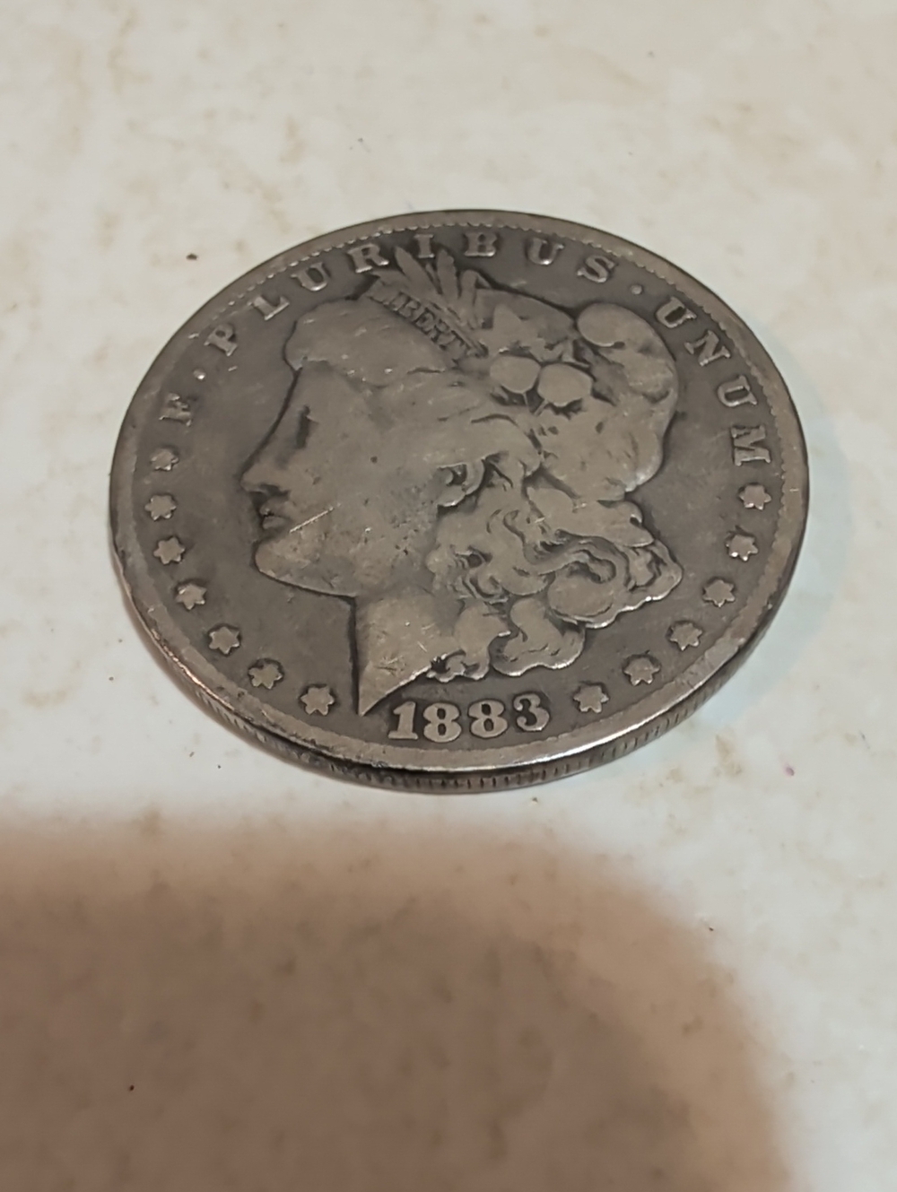 Antique-Style 1883 Decorative Coin Accent in Silver